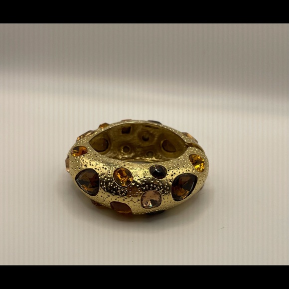 Gold Bracelet with Amber Colored Accents - Picture 2 of 3